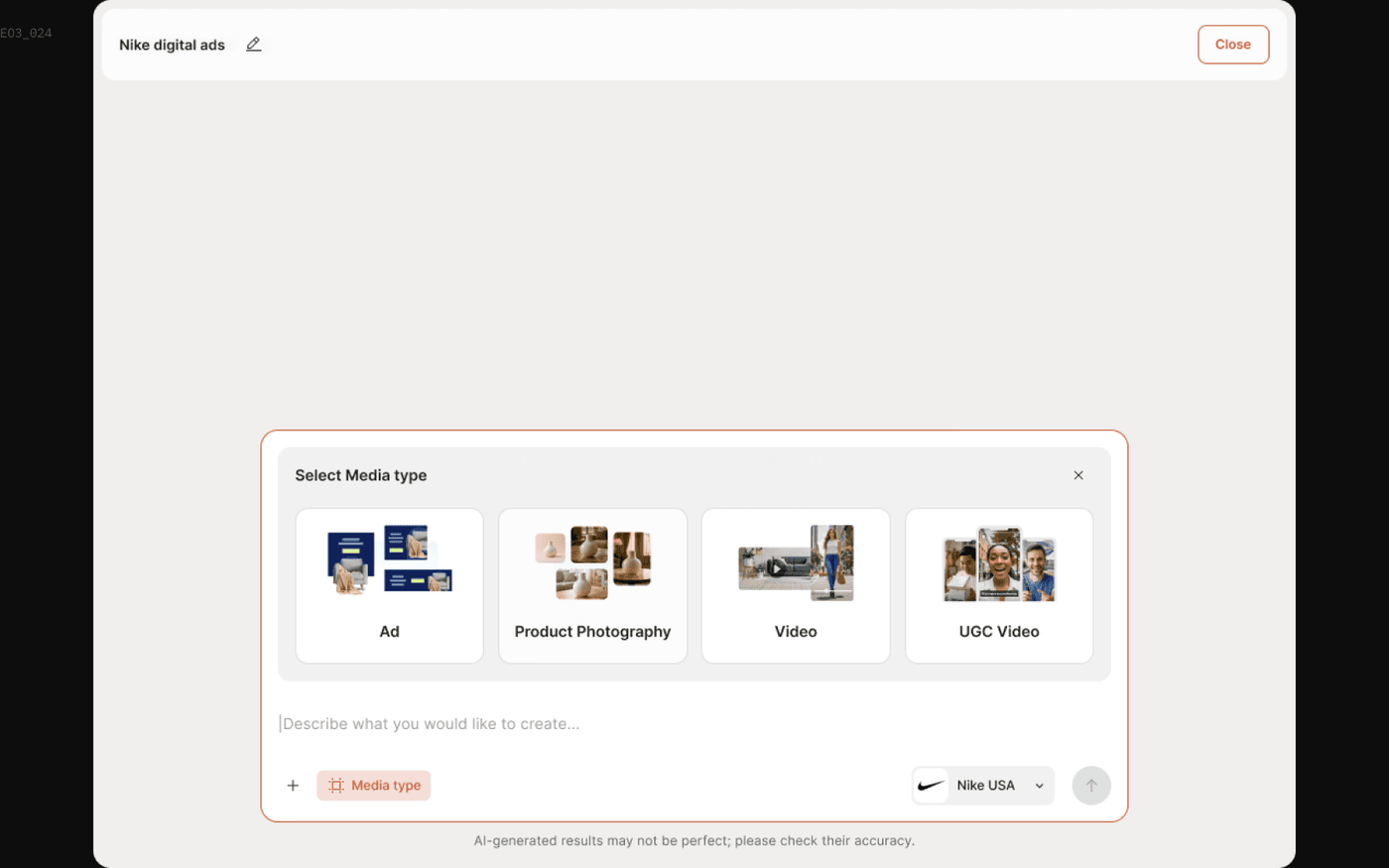 Agentic AI Flows: the AI chat media-type picker