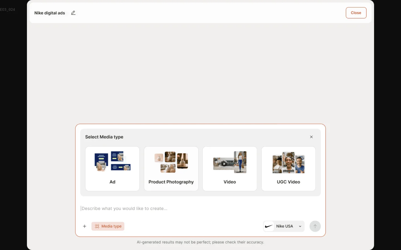 Agentic AI Flows: the AI chat media-type picker